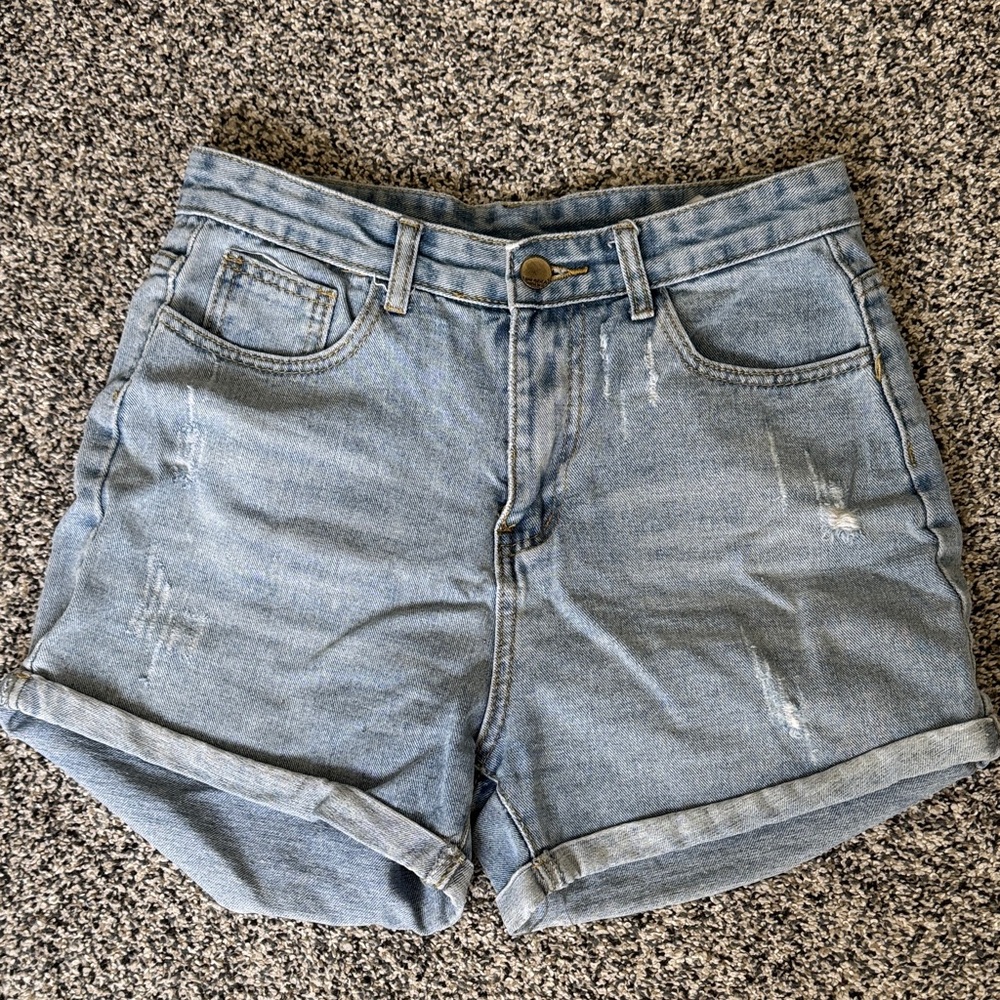 High-Waisted Denim Shorts